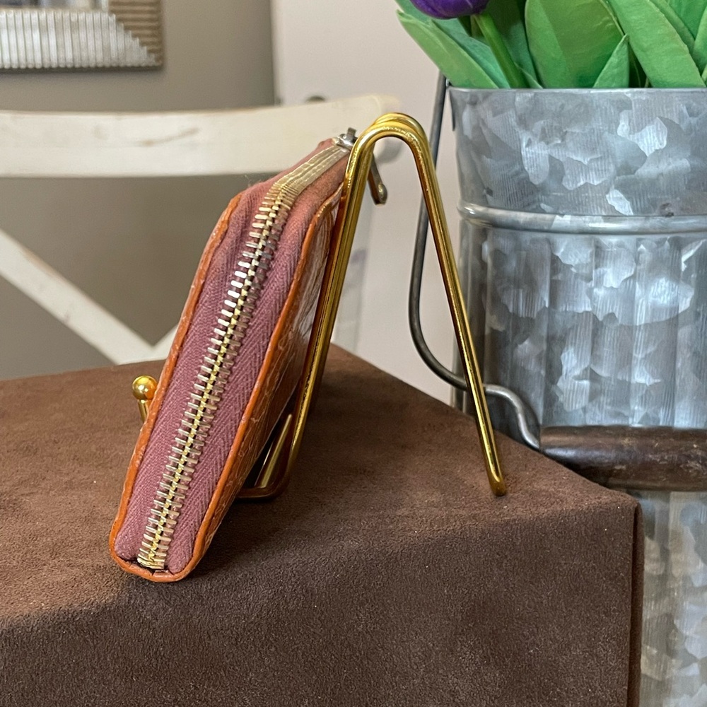 Miu Miu Zip Around Wallet In Cognac Embossed Leat… - image 4